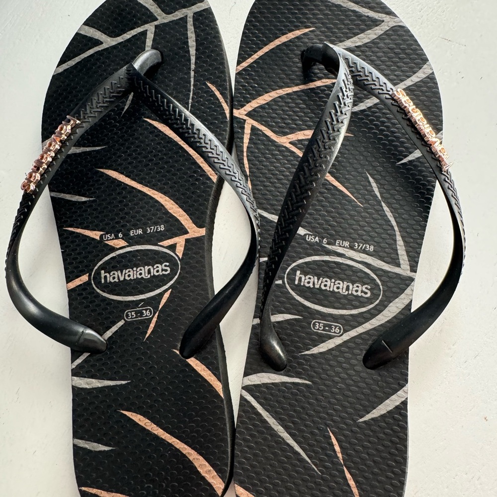 Havaianas Women's Black Flip Flops